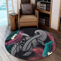 Hawaii Turtle Polynesian Tropical Round Carpet - Ghia Style Gray - AH - Polynesian Pride