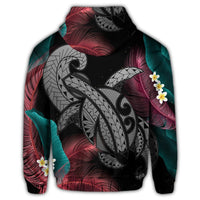 Hawaii Turtle Polynesian Tropical Zip Hoodie Ghia Style Gray - Polynesian Pride