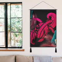 Hawaii Turtle Polynesian Tropical Hanging Poster - Ghia Style Pink - AH - Polynesian Pride