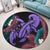 Hawaii Turtle Polynesian Tropical Round Carpet - Ghia Style Purple - AH - Polynesian Pride