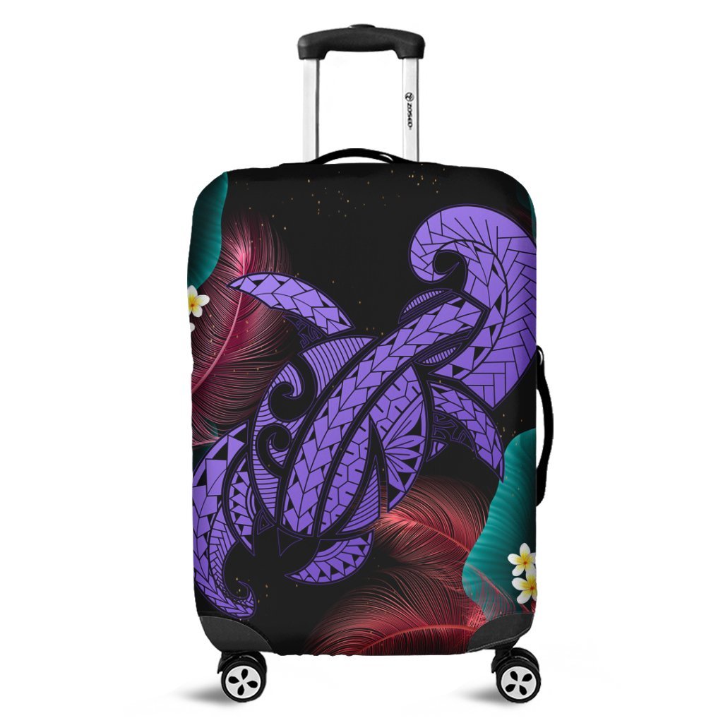 Hawaii Turtle Polynesian Tropical Luggage Covers - Ghia Style Purple - AH Black - Polynesian Pride