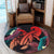 Hawaii Turtle Polynesian Tropical Round Carpet - Ghia Style Red - AH - Polynesian Pride