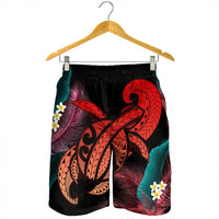 Hawaii Turtle Polynesian Tropical Men's Shorts - Ghia Style Red - AH - Polynesian Pride