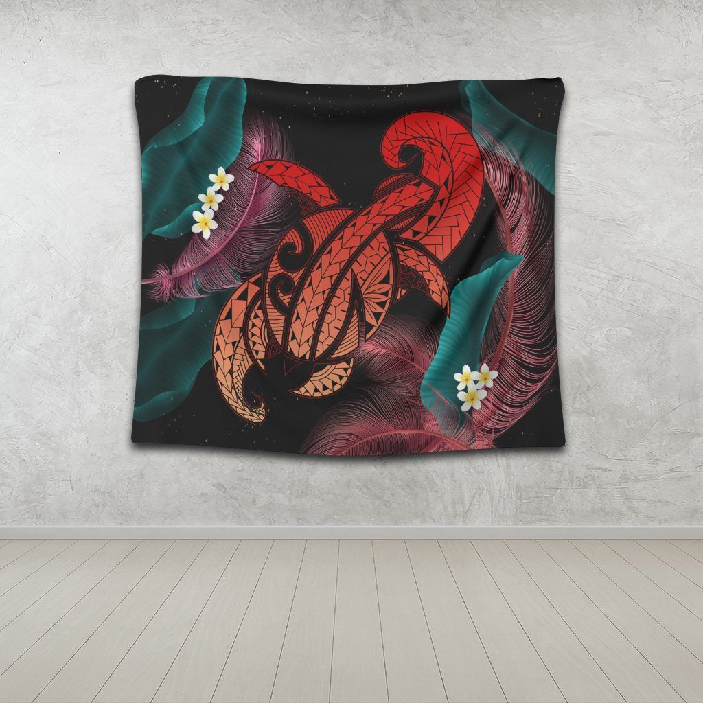 Hawaii Turtle Polynesian Tropical Tapestry - Ghia Style Red - AH - Polynesian Pride