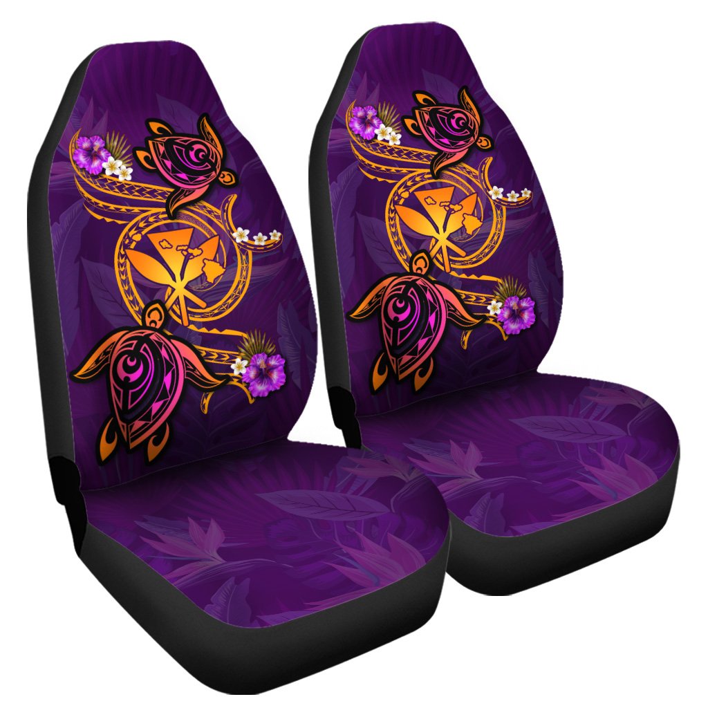 Hawaii Turtle Polynesian Violet Car Seat Cover - Tee Style - AH Universal Fit Purple - Polynesian Pride