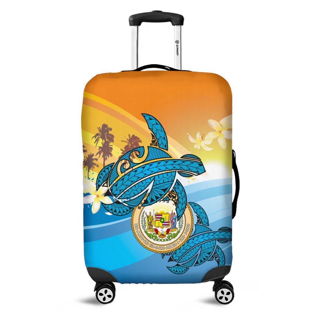 Hawaii Turtle Sea Cost Of Arm Luggage Covers - AH Black - Polynesian Pride