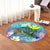 Hawaii Turtle Sea Cotral Polynesian Round Carpet - AH - Polynesian Pride