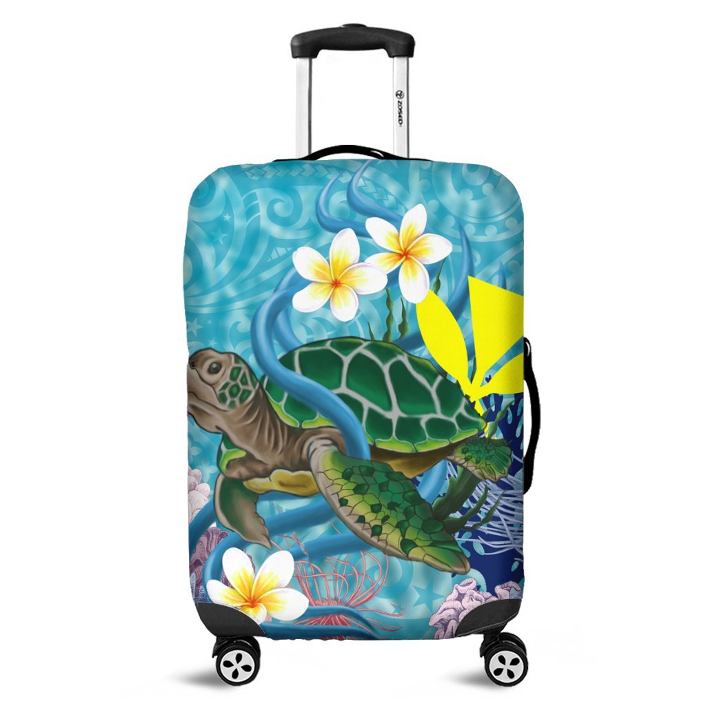 Hawaii Turtle Sea Cotral Polynesian Luggage Covers - AH Black - Polynesian Pride