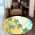 Hawaii Turtle Sea Hibiscus Coconut Tree Round Carpet - AH - Polynesian Pride