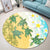 Hawaii Turtle Sea Hibiscus Coconut Tree Round Carpet - AH - Polynesian Pride