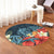 Hawaii Turtle Shark Manta Ray Hibiscus Plumeria Round Carpet - AH - Polynesian Pride