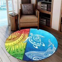 Hawaii Turtle Shark Polynesian And Sea Round Carpet - AH - Polynesian Pride