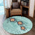 Hawaii Turtle Swimming Tribal Polynesian Round Carpet - AH - Min Style - Polynesian Pride