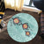 Hawaii Turtle Swimming Tribal Polynesian Round Carpet - AH - Min Style - Polynesian Pride