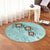 Hawaii Turtle Swimming Tribal Polynesian Round Carpet - AH - Min Style - Polynesian Pride