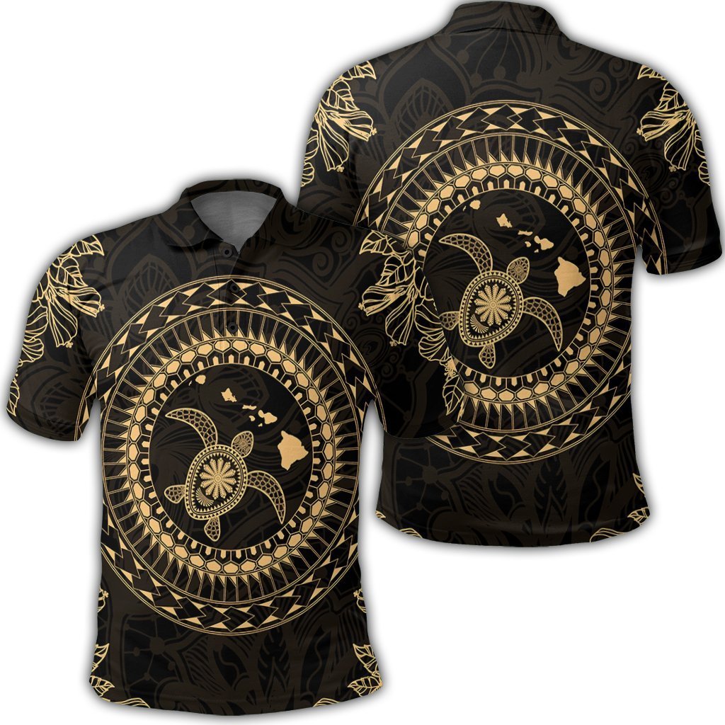 Hawaii Turtle Tradition Polo Shirt Unisex Black - Polynesian Pride