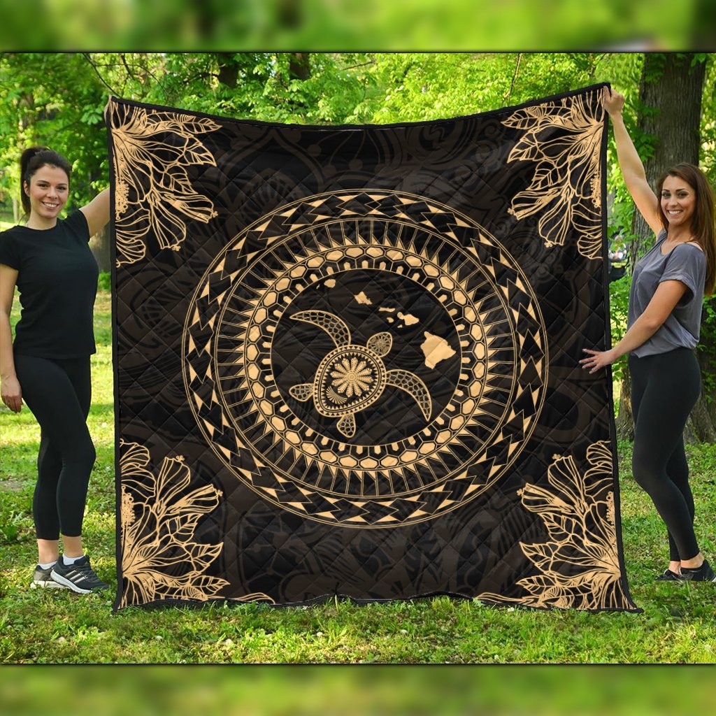 Hawaii Turtle Tradition Premium Quilts - AH Black - Polynesian Pride