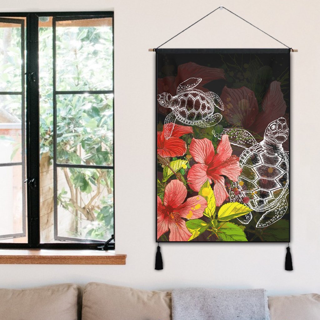 Hawaii Turtle Tree Hibiscus Hanging Poster - AH - Polynesian Pride