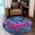 Hawaii Turtle Wave Polynesian Round Carpet - Hey Style Blue - AH - Polynesian Pride