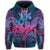 Hawaii Turtle Wave Polynesian Zip Hoodie Hey Style Blue - Polynesian Pride