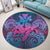 Hawaii Turtle Wave Polynesian Round Carpet - Hey Style Blue - AH - Polynesian Pride