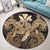 Hawaii Turtle Wave Polynesian Round Carpet - Hey Style Gold - AH - Polynesian Pride