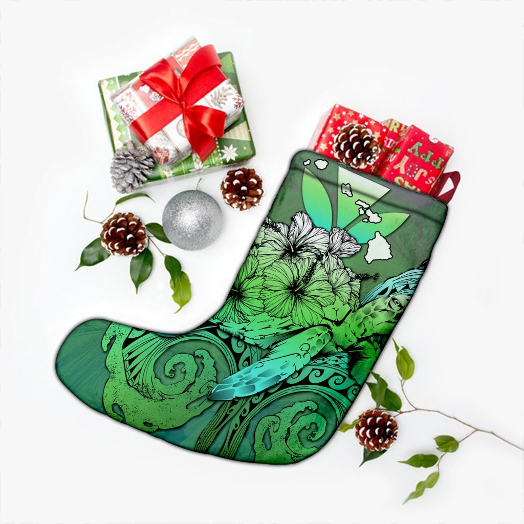 Hawaii Turtle Wave Polynesian Christmas Stocking - Hey Style Green - AH - Polynesian Pride