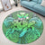 Hawaii Turtle Wave Polynesian Round Carpet - Hey Style Green - AH - Polynesian Pride