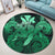 Hawaii Turtle Wave Polynesian Round Carpet - Hey Style Green Pastel - AH - Polynesian Pride