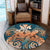 Hawaii Turtle Wave Polynesian Round Carpet - Hey Style Orange - AH - Polynesian Pride