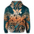 Hawaii Turtle Wave Polynesian Zip Hoodie Hey Style Orange - Polynesian Pride