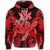 Hawaii Turtle Wave Polynesian Zip Hoodie Hey Style Red - Polynesian Pride