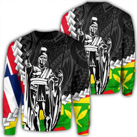 Hawaii Two Flag Kanaka Maoli King Polynesian Sweatshirt - AH Unisex Black - Polynesian Pride