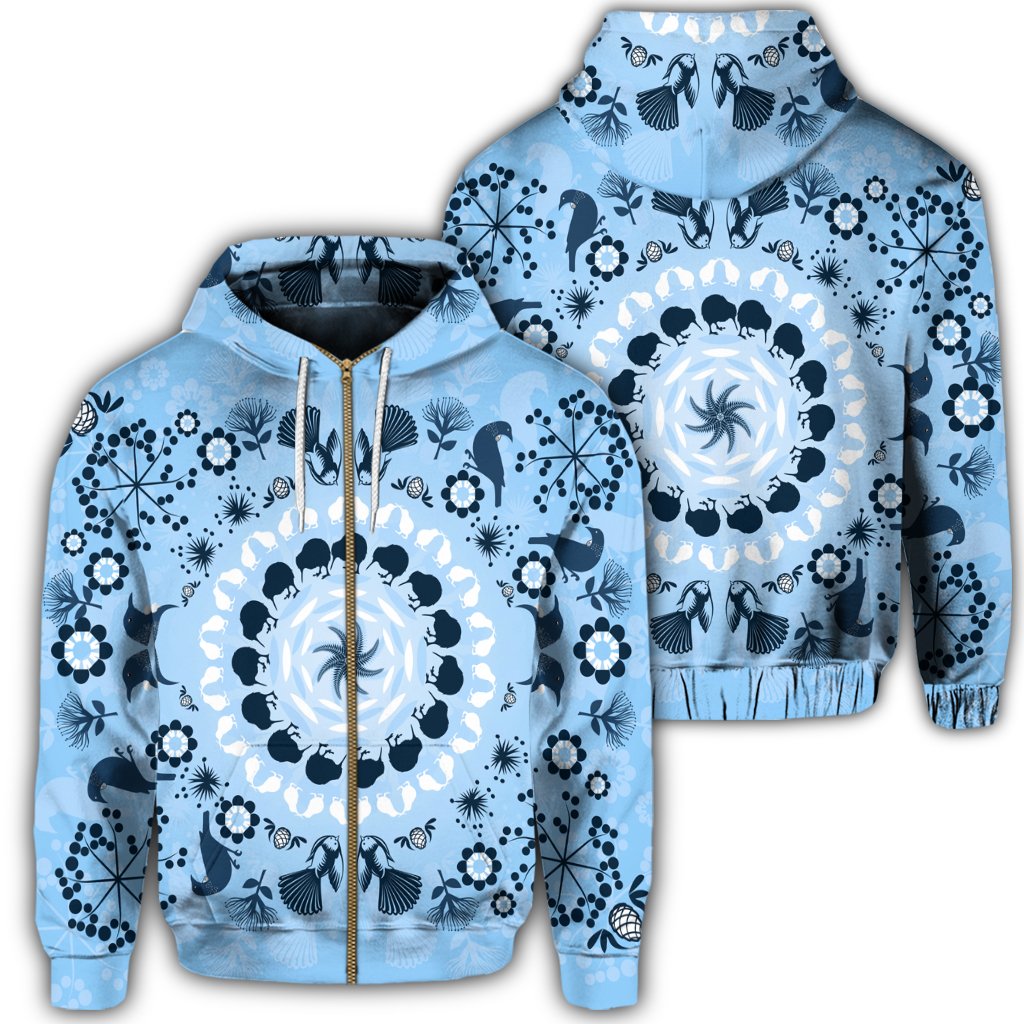 Hawaii Underwater Pattern Zip Hoodie Unisex Art - Polynesian Pride