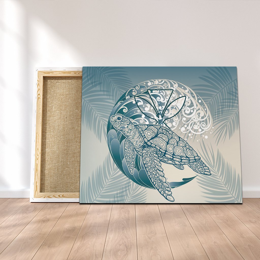 Hawaii Wave Kanaka Turtle Canvas - AH Canvas Poly-cotton - Polynesian Pride