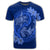 Hawaii Yin Yang Turtle Shark Hibiscus Plumeria T Shirt Blue - Polynesian Pride