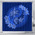 Hawaii Yin Yang Turtle Shark Hibiscus Plumeria Shower Curtain - Blue - AH 177 x 172 (cm) Black - Polynesian Pride