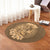 Hawaii Yin Yang Turtle Shark Hibiscus Plumeria Round Carpet - Gold - AH - Polynesian Pride