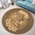 Hawaii Yin Yang Turtle Shark Hibiscus Plumeria Round Carpet - Gold - AH - Polynesian Pride