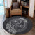 Hawaii Yin Yang Turtle Shark Hibiscus Plumeria Round Carpet - Gray - AH - Polynesian Pride