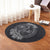 Hawaii Yin Yang Turtle Shark Hibiscus Plumeria Round Carpet - Gray - AH - Polynesian Pride