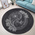 Hawaii Yin Yang Turtle Shark Hibiscus Plumeria Round Carpet - Gray - AH - Polynesian Pride