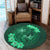 Hawaii Yin Yang Turtle Shark Hibiscus Plumeria Round Carpet - Green - AH - Polynesian Pride