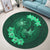 Hawaii Yin Yang Turtle Shark Hibiscus Plumeria Round Carpet - Green - AH - Polynesian Pride