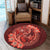 Hawaii Yin Yang Turtle Shark Hibiscus Plumeria Round Carpet - Orange - AH - Polynesian Pride