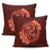 Hawaii Yin Yang Turtle Shark Hibiscus Plumeria Pillow Covers - Orange - AH - Polynesian Pride