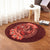 Hawaii Yin Yang Turtle Shark Hibiscus Plumeria Round Carpet - Orange - AH - Polynesian Pride