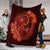 Hawaii Yin Yang Turtle Shark Hibiscus Plumeria Premium Blankets - Orange - AH - Polynesian Pride