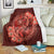 Hawaii Yin Yang Turtle Shark Hibiscus Plumeria Premium Blankets - Orange - AH White - Polynesian Pride