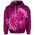 Hawaii Yin Yang Turtle Shark Hibiscus Plumeria Zip Hoodie Pink - Polynesian Pride